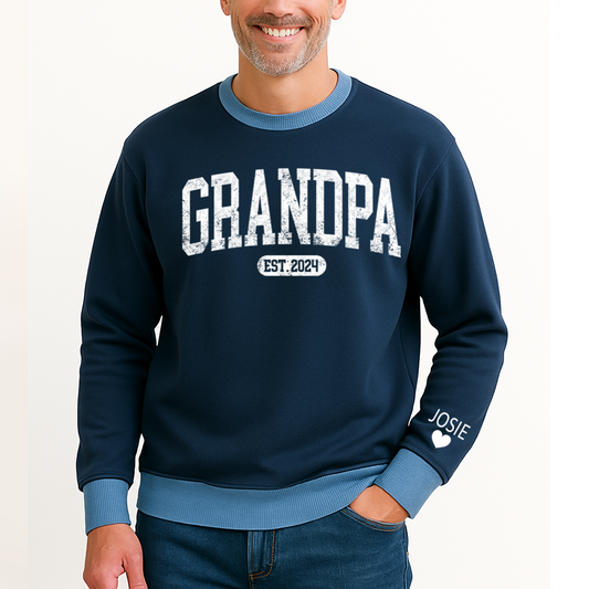 Personalize Grandpa Papa Dad Gift Custom Name and Grandkids Sweatshirt Mix