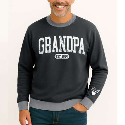 Personalize Grandpa Papa Dad Gift Custom Name and Grandkids Sweatshirt Mix