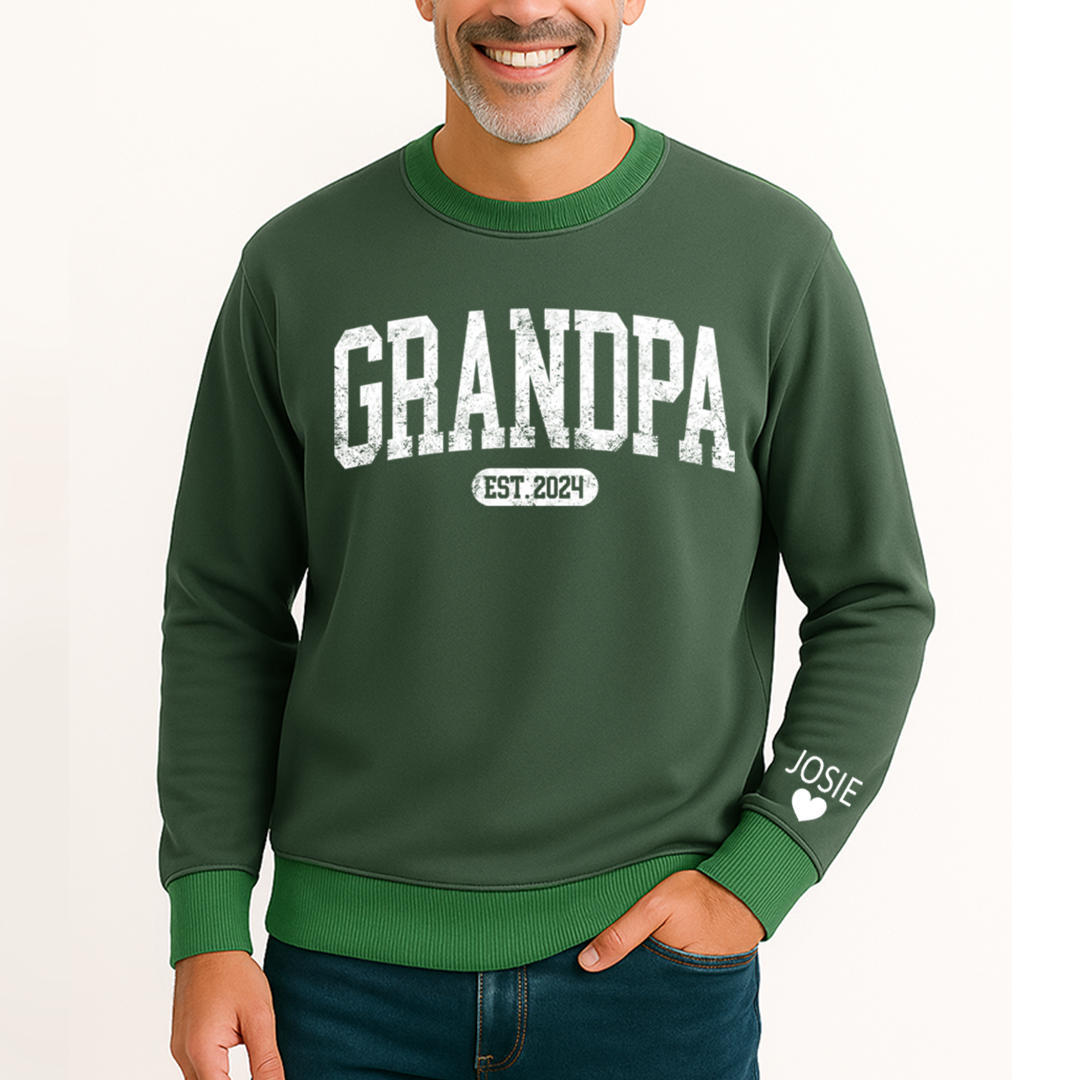 Personalize Grandpa Papa Dad Gift Custom Name and Grandkids Sweatshirt Mix