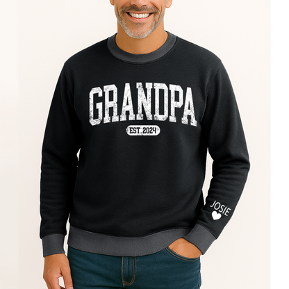 Personalize Grandpa Papa Dad Gift Custom Name and Grandkids Sweatshirt Mix