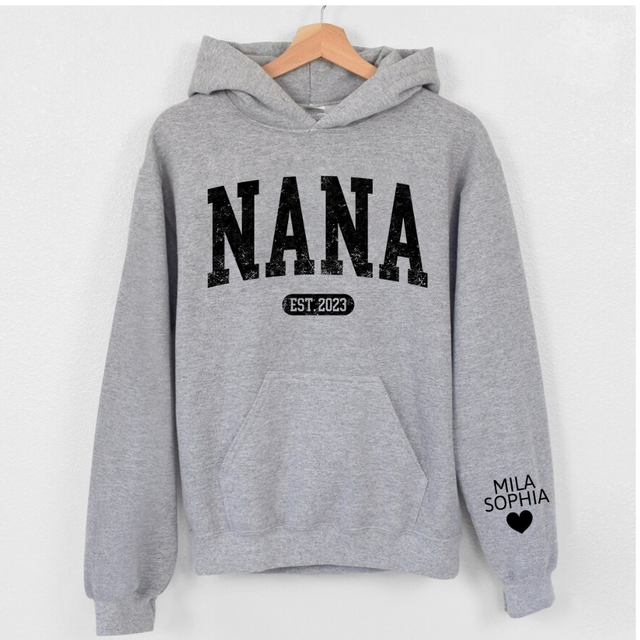 Personalize Mom Nana, Mimi, Grandma Gift Custom Name Kids CTH01 Hoodie