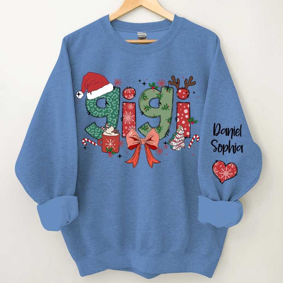 Personalized Christmas Nana Mimi Gigi And Grandkids Sweatshirt