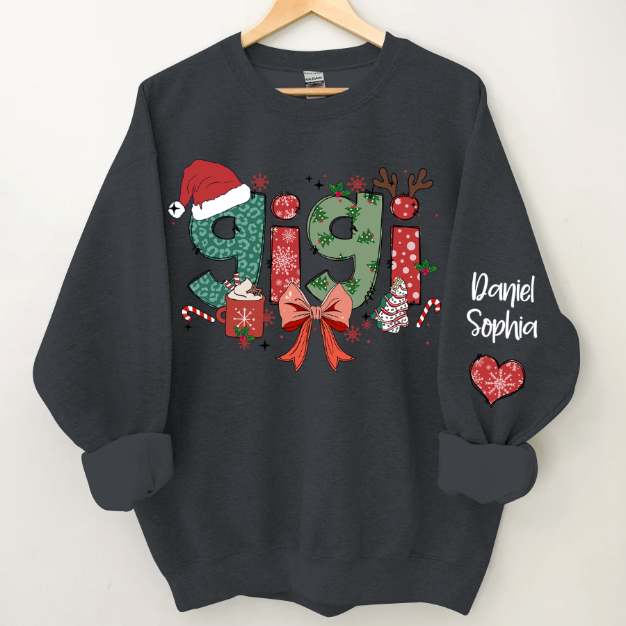 Personalized Christmas Nana Mimi Gigi And Grandkids Sweatshirt