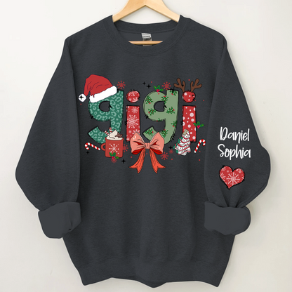 Personalized Christmas Nana Mimi Gigi And Grandkids Sweatshirt