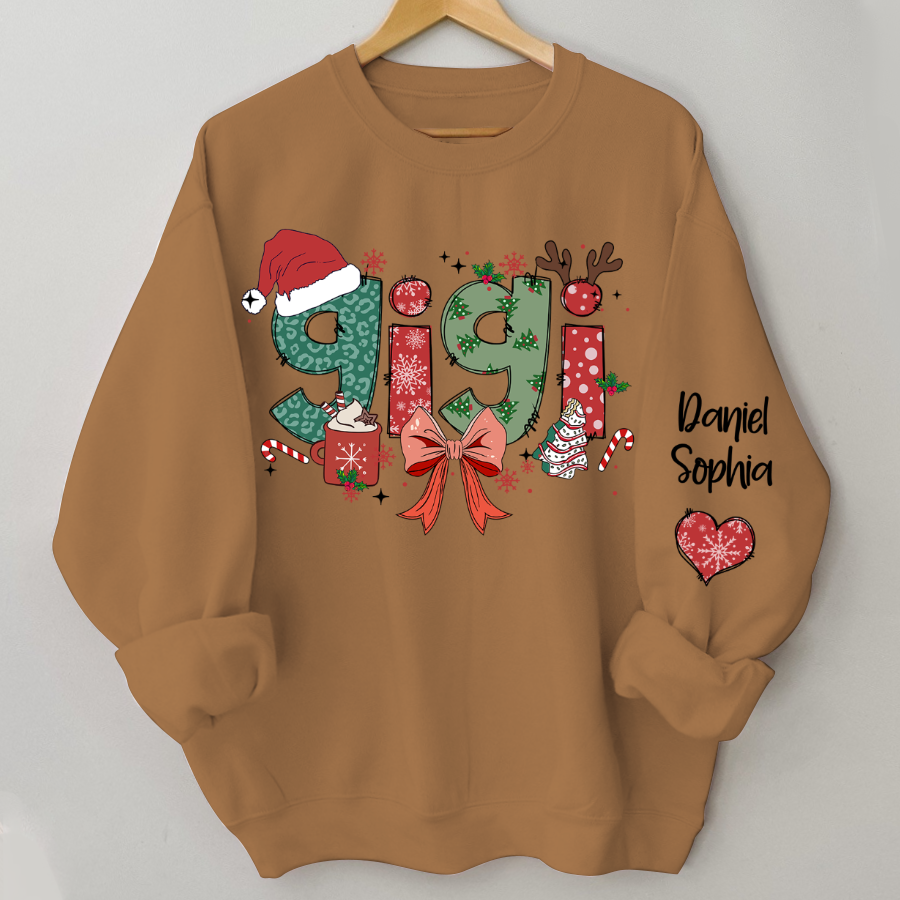 Personalized Christmas Nana Mimi Gigi And Grandkids Sweatshirt