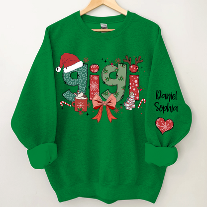 Personalized Christmas Nana Mimi Gigi And Grandkids Sweatshirt