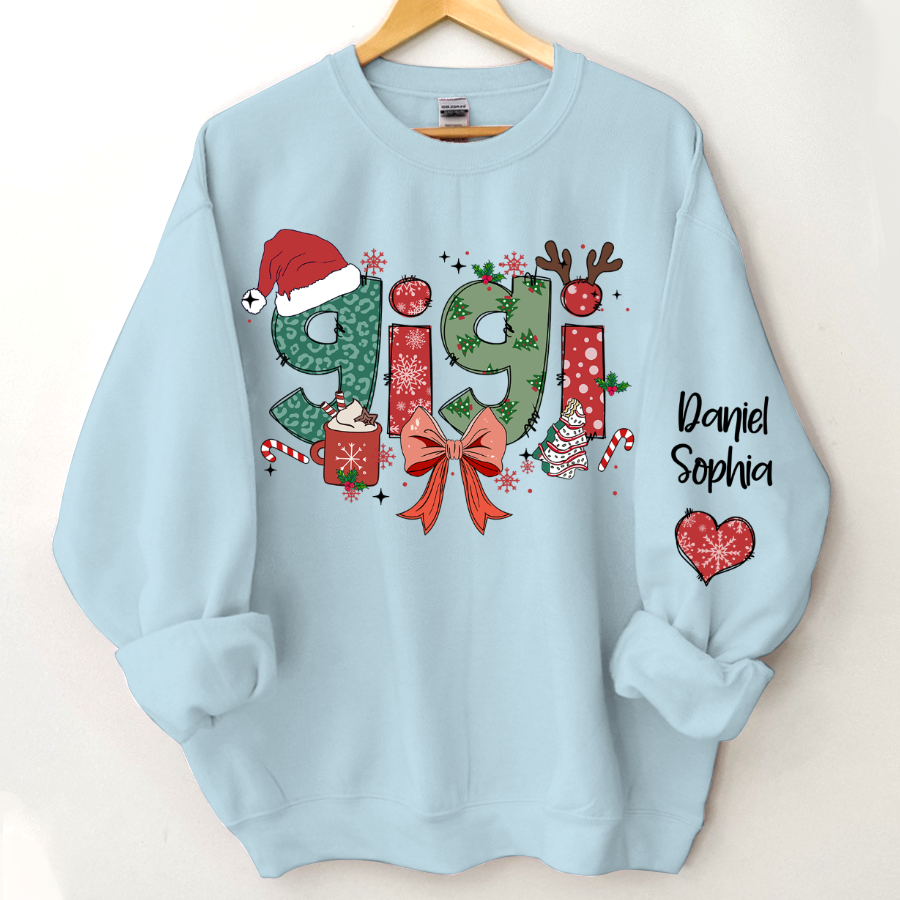 Personalized Christmas Nana Mimi Gigi And Grandkids Sweatshirt