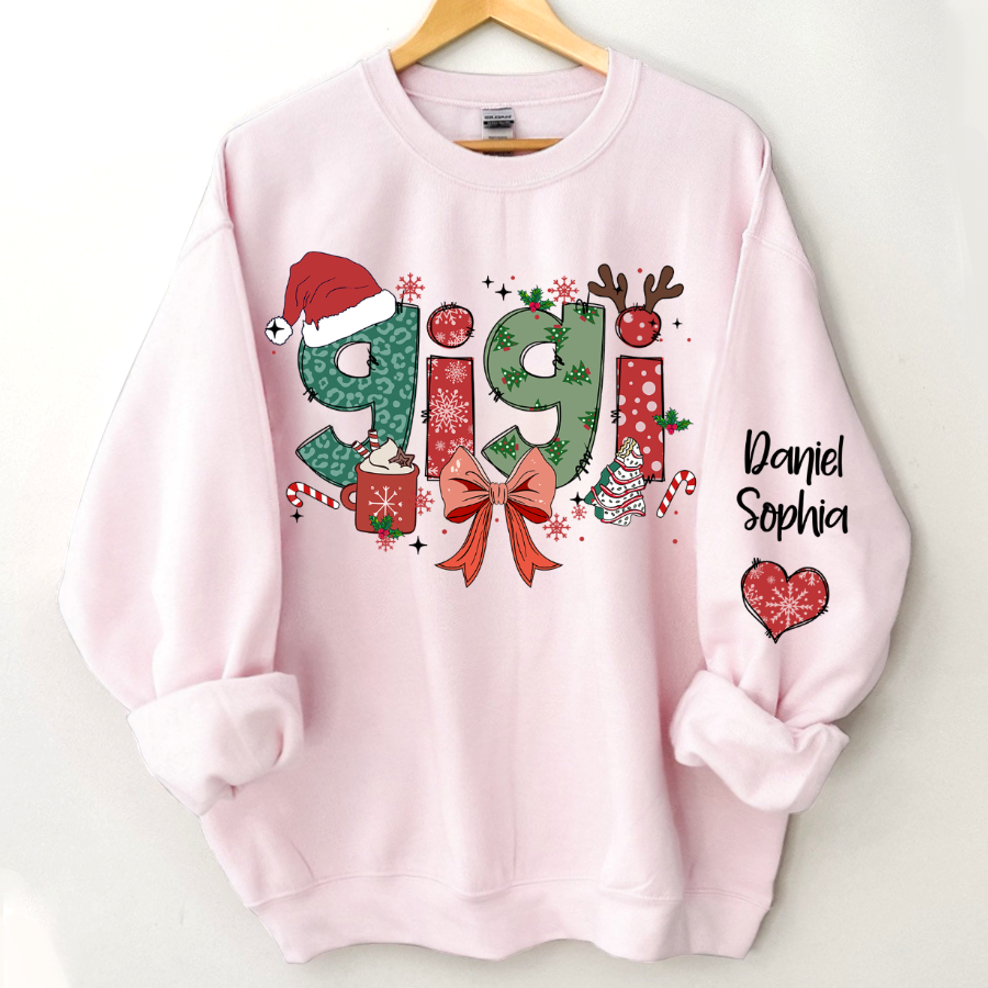 Personalized Christmas Nana Mimi Gigi And Grandkids Sweatshirt