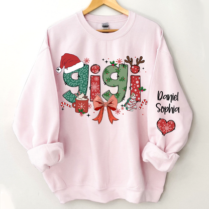 Personalized Christmas Nana Mimi Gigi And Grandkids Sweatshirt