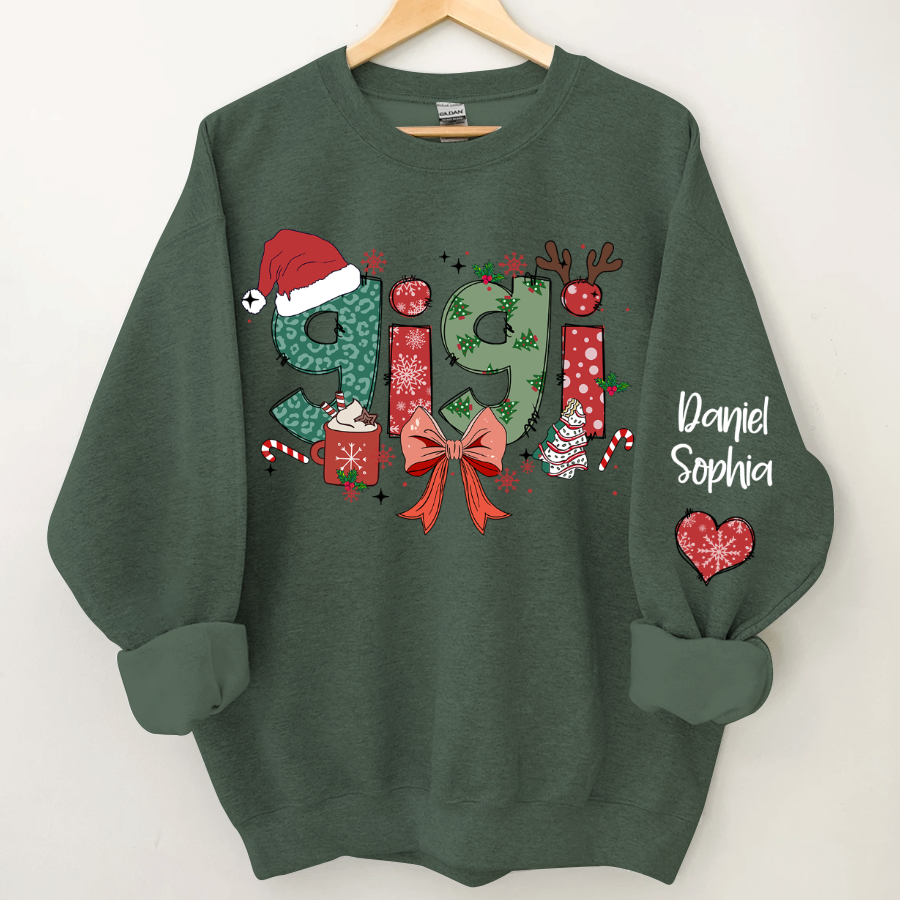 Personalized Christmas Nana Mimi Gigi And Grandkids Sweatshirt