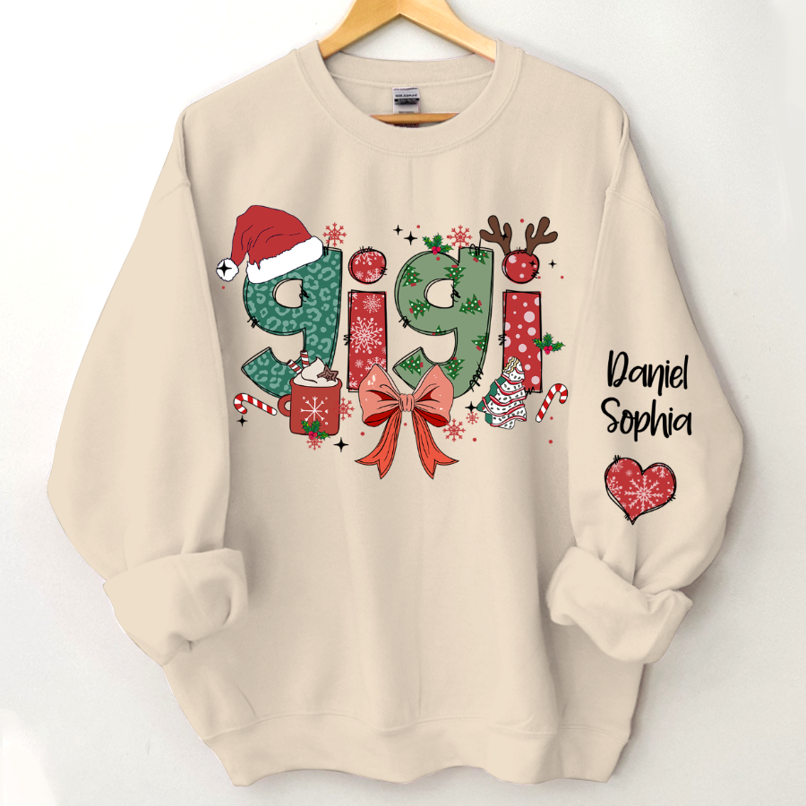 Personalized Christmas Nana Mimi Gigi And Grandkids Sweatshirt