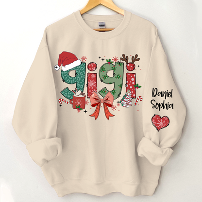 Personalized Christmas Nana Mimi Gigi And Grandkids Sweatshirt