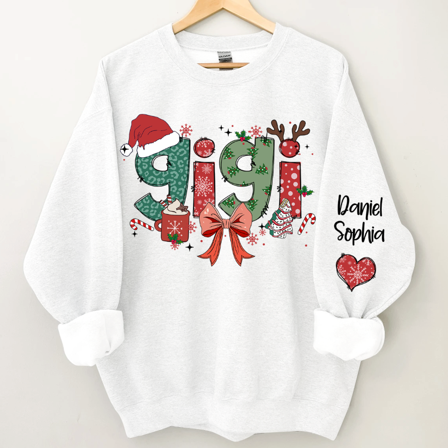 Personalized Christmas Nana Mimi Gigi And Grandkids Sweatshirt