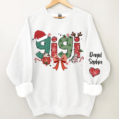 Personalized Christmas Nana Mimi Gigi And Grandkids Sweatshirt