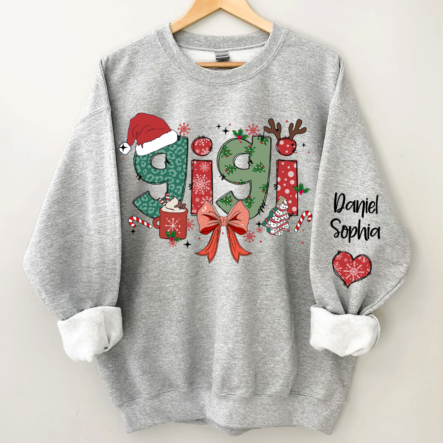 Personalized Christmas Nana Mimi Gigi And Grandkids Sweatshirt