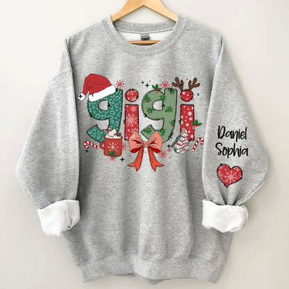 Personalized Christmas Nana Mimi Gigi And Grandkids Sweatshirt