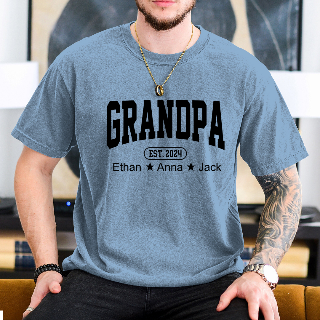 Personalized Dad Grandpa And Grandkids Father's Day Gift Shirt