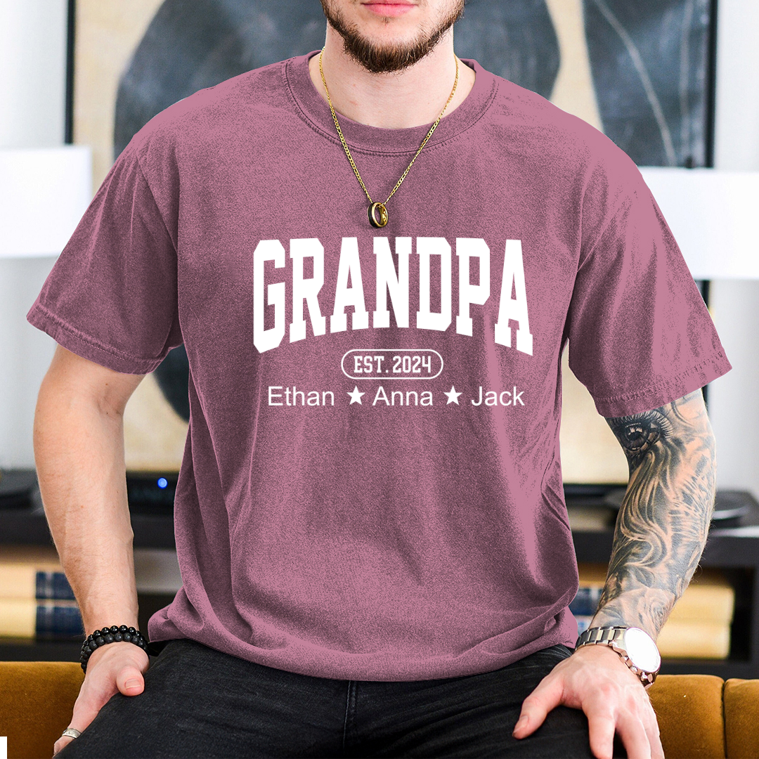 Personalized Dad Grandpa And Grandkids Father's Day Gift Shirt