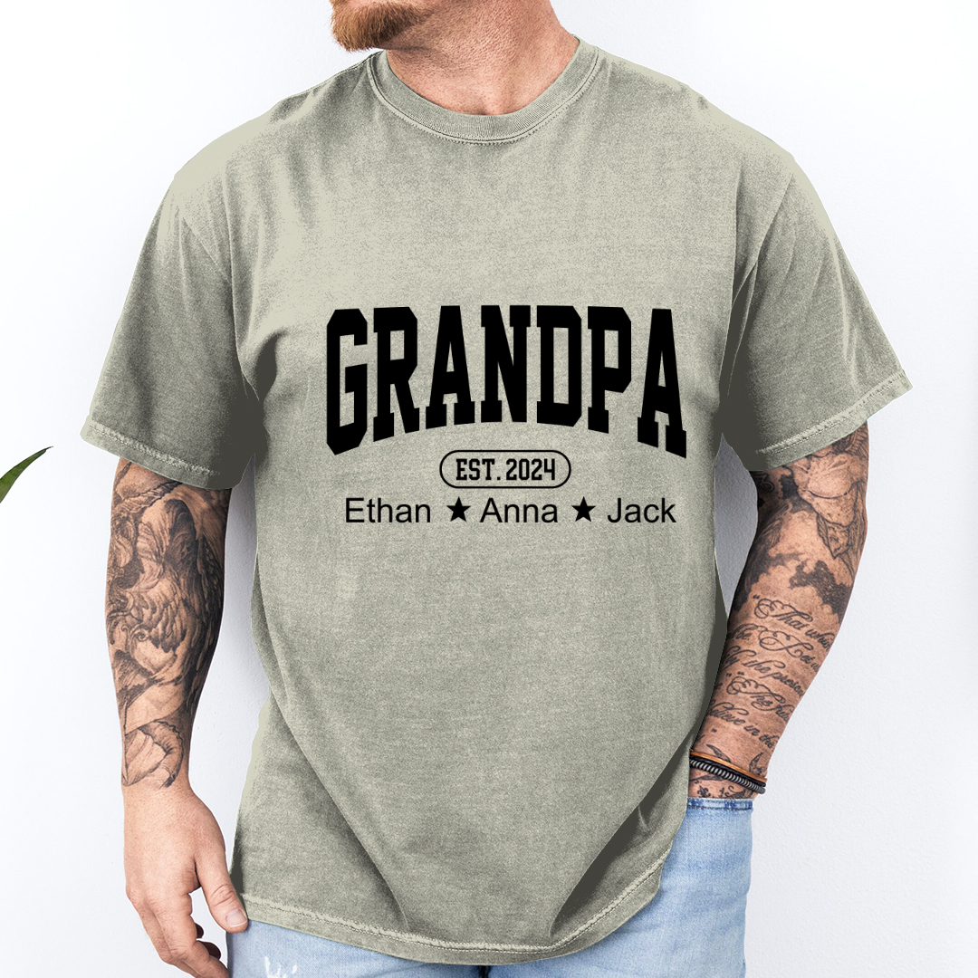 Personalized Dad Grandpa And Grandkids Father's Day Gift Shirt