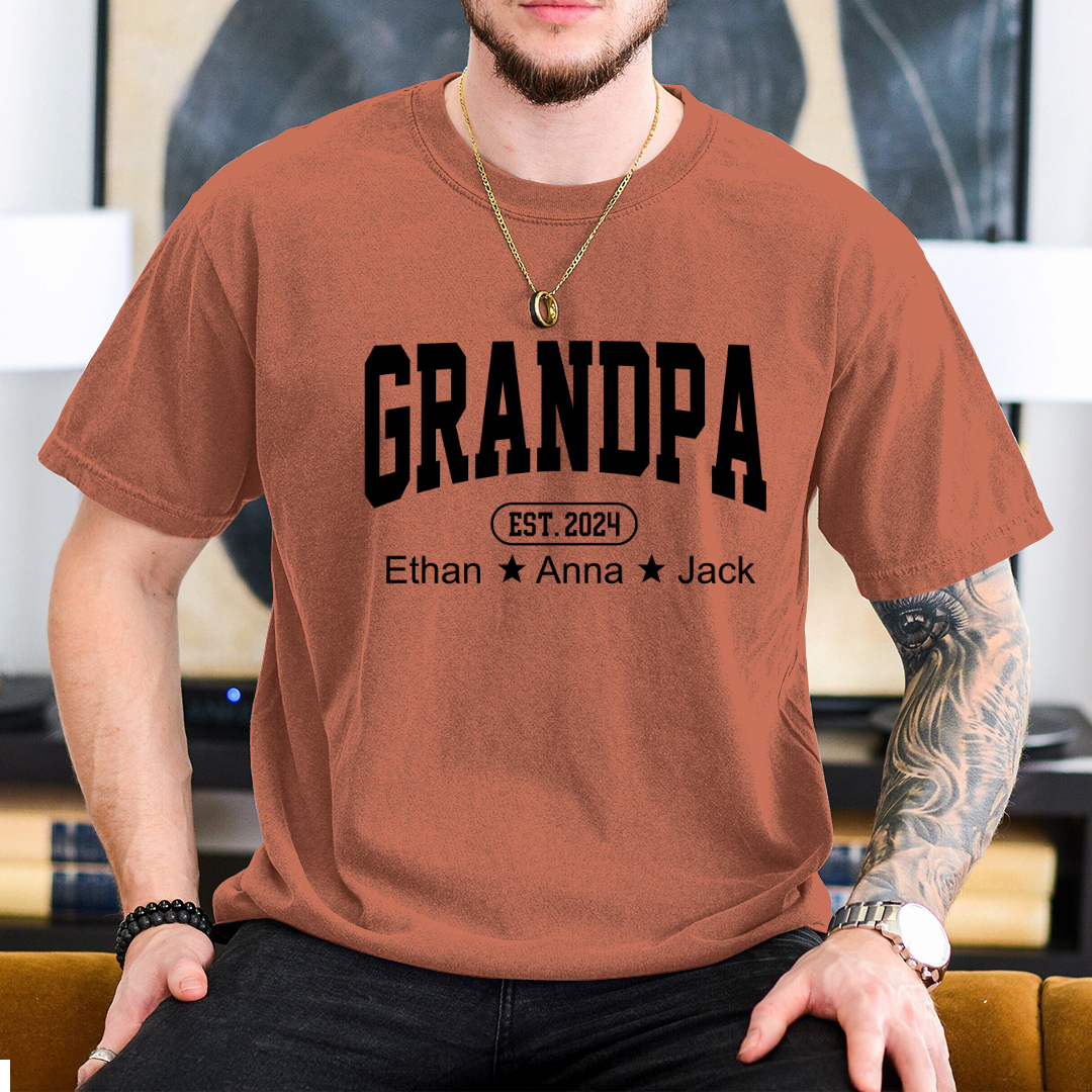 Personalized Dad Grandpa And Grandkids Father's Day Gift Shirt