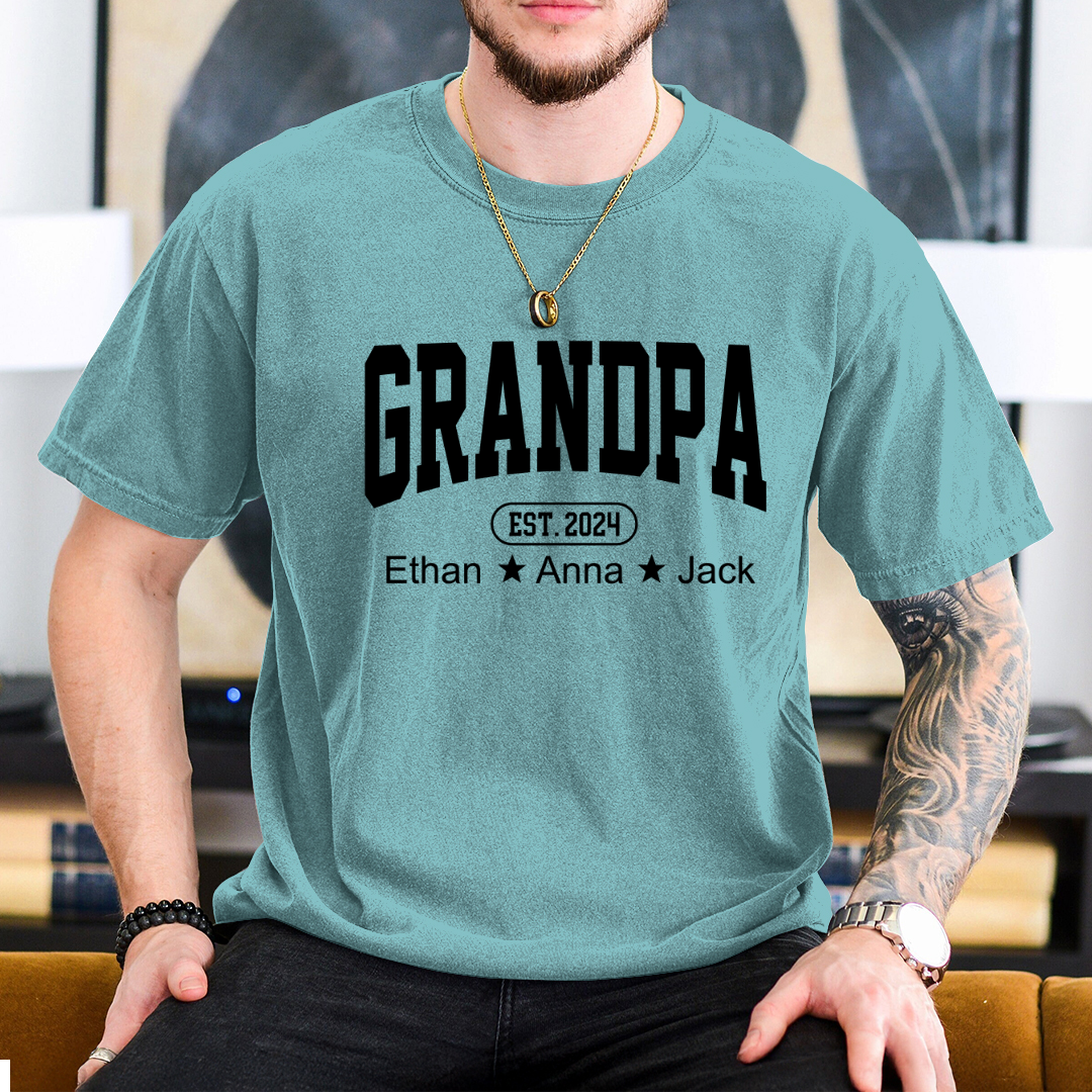 Personalized Dad Grandpa And Grandkids Father's Day Gift Shirt