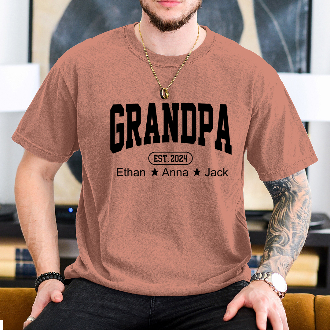 Personalized Dad Grandpa And Grandkids Father's Day Gift Shirt
