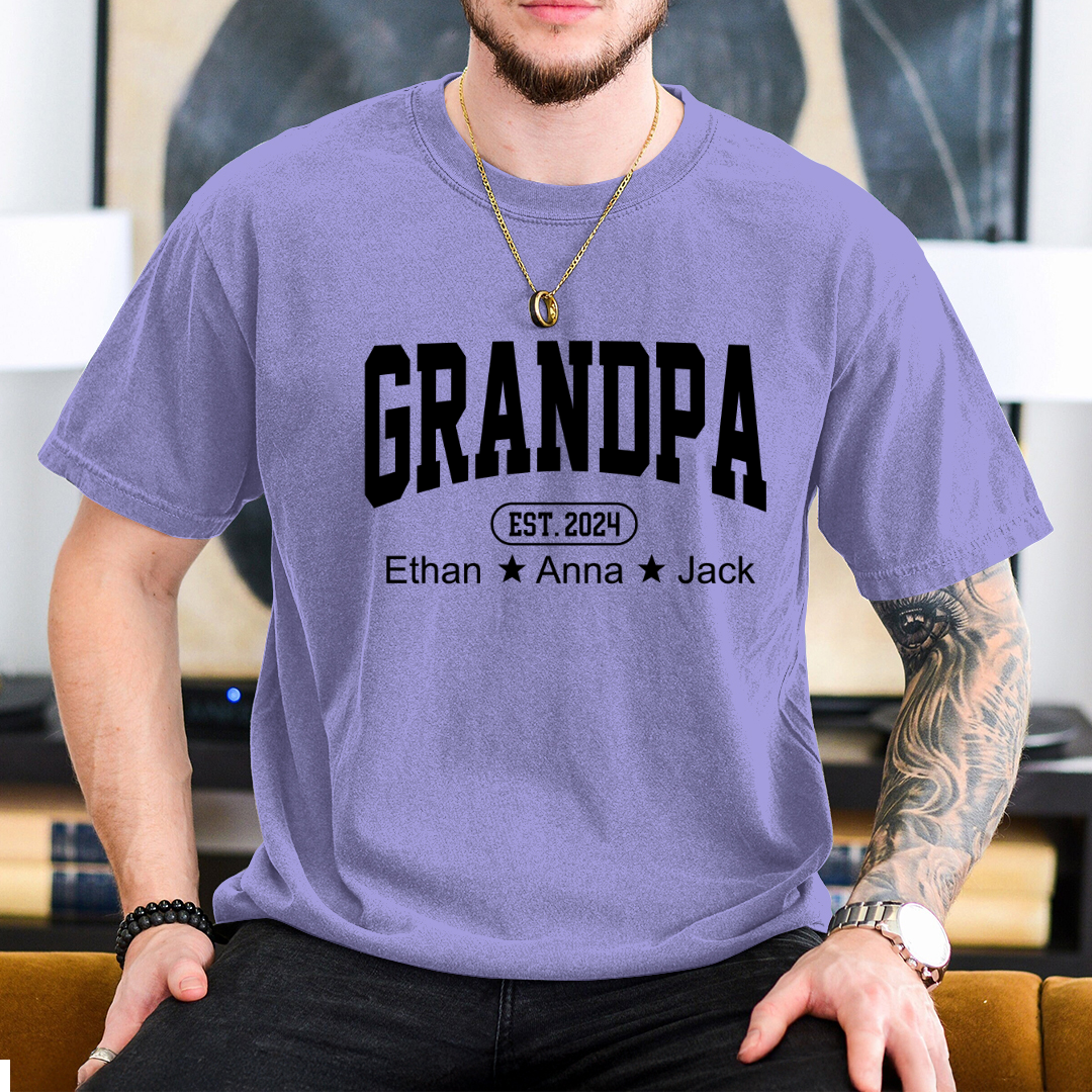 Personalized Dad Grandpa And Grandkids Father's Day Gift Shirt