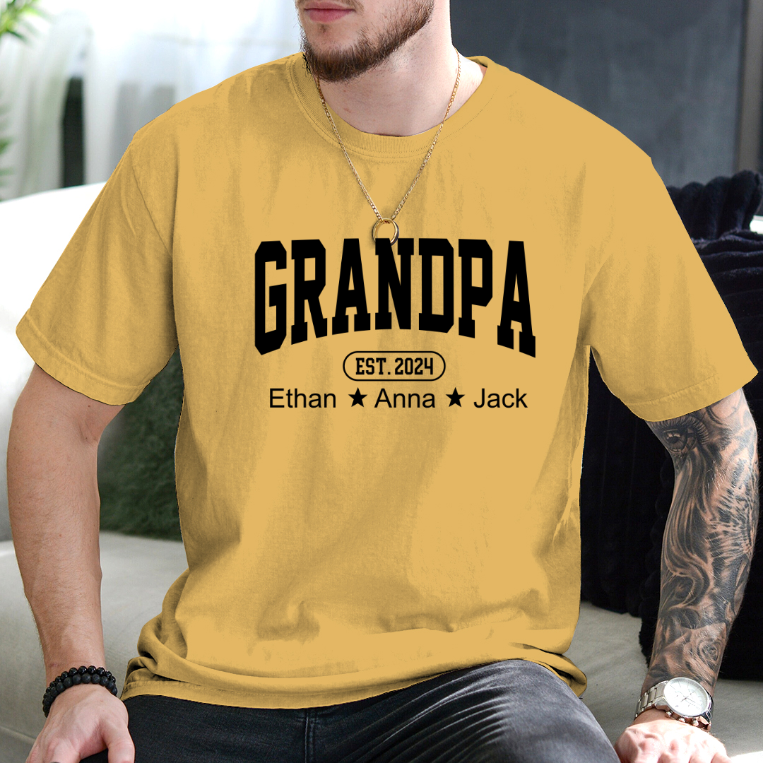 Personalized Dad Grandpa And Grandkids Father's Day Gift Shirt