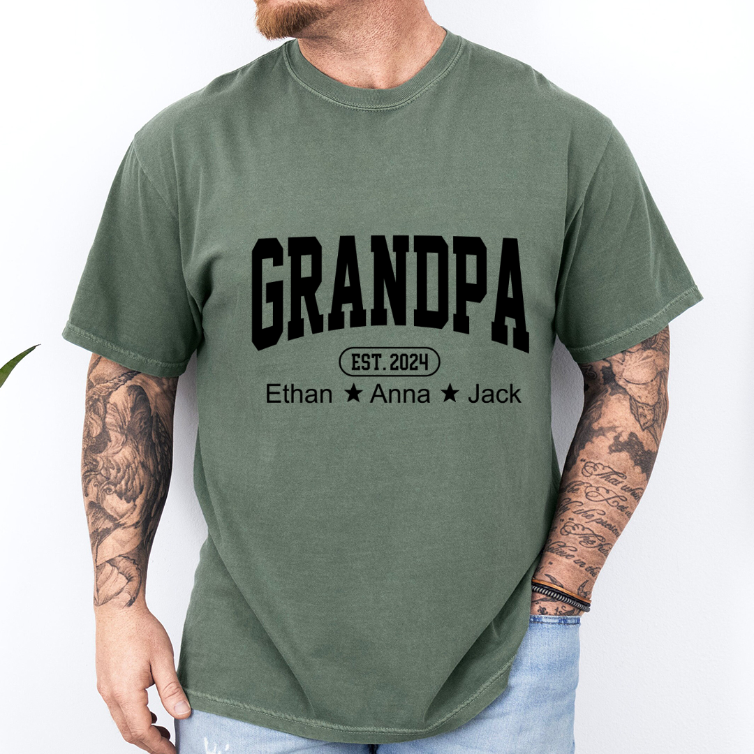 Personalized Dad Grandpa And Grandkids Father's Day Gift Shirt