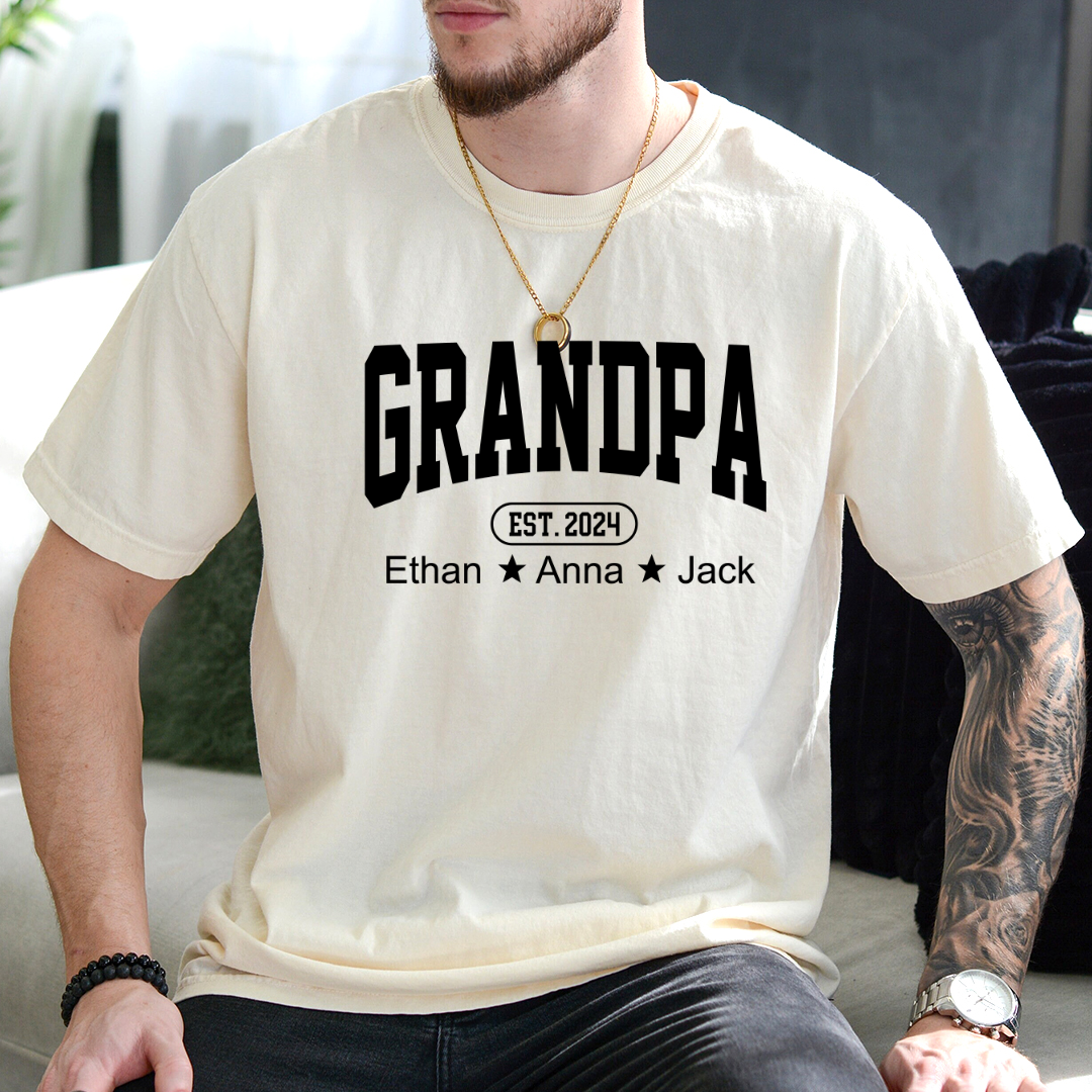 Personalized Dad Grandpa And Grandkids Father's Day Gift Shirt
