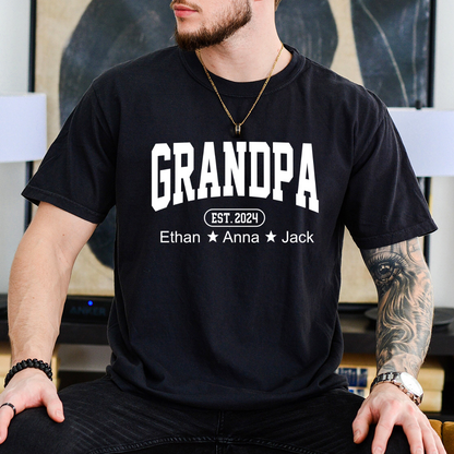 Personalized Dad Grandpa And Grandkids Father's Day Gift Shirt