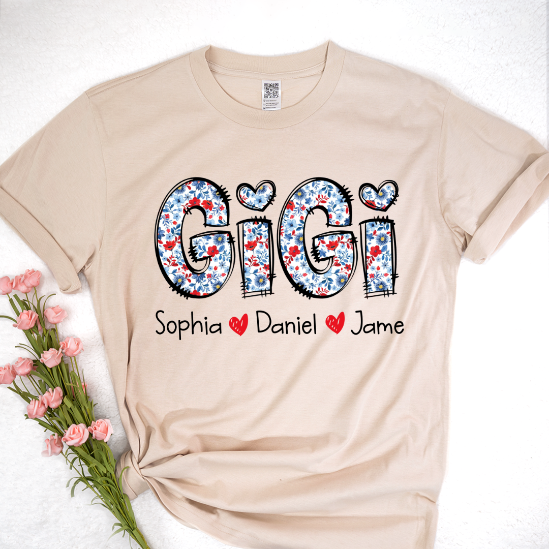 Personalized Gigi And Grandkids Floral 4th Of July