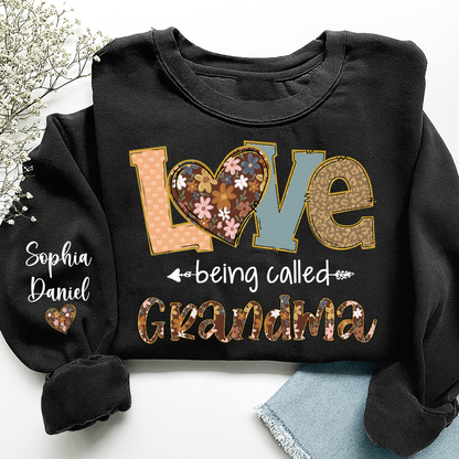 Personalized Grandma Fall Love Being Called Grandma and Custom Grandkids Name Shirt