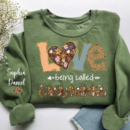 Personalized Grandma Fall Love Being Called Grandma and Custom Grandkids Name Shirt
