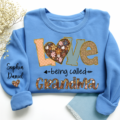Personalized Grandma Fall Love Being Called Grandma and Custom Grandkids Name Shirt