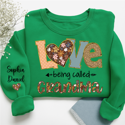 Personalized Grandma Fall Love Being Called Grandma and Custom Grandkids Name Shirt