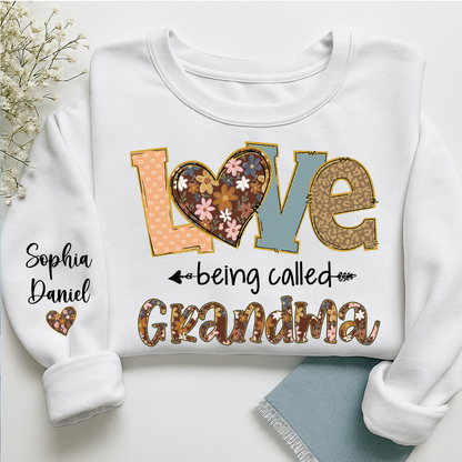 Personalized Grandma Fall Love Being Called Grandma and Custom Grandkids Name Shirt