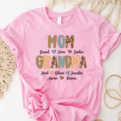 Personalized Grandma Fall, Mom Kids Grandma Grandkids Custom Shirt