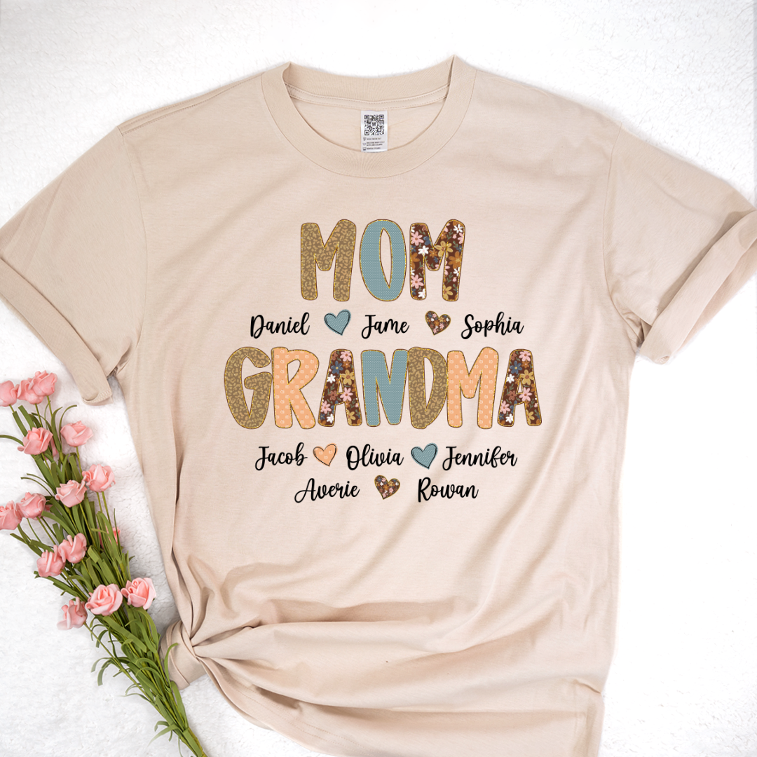Personalized Grandma Fall, Mom Kids Grandma Grandkids Custom Shirt