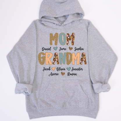 Personalized Grandma Fall, Mom Kids Grandma Grandkids Custom Shirt