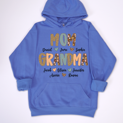 Personalized Grandma Fall, Mom Kids Grandma Grandkids Custom Shirt