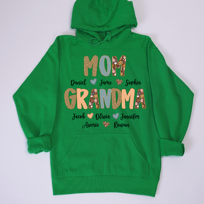 Personalized Grandma Fall, Mom Kids Grandma Grandkids Custom Shirt