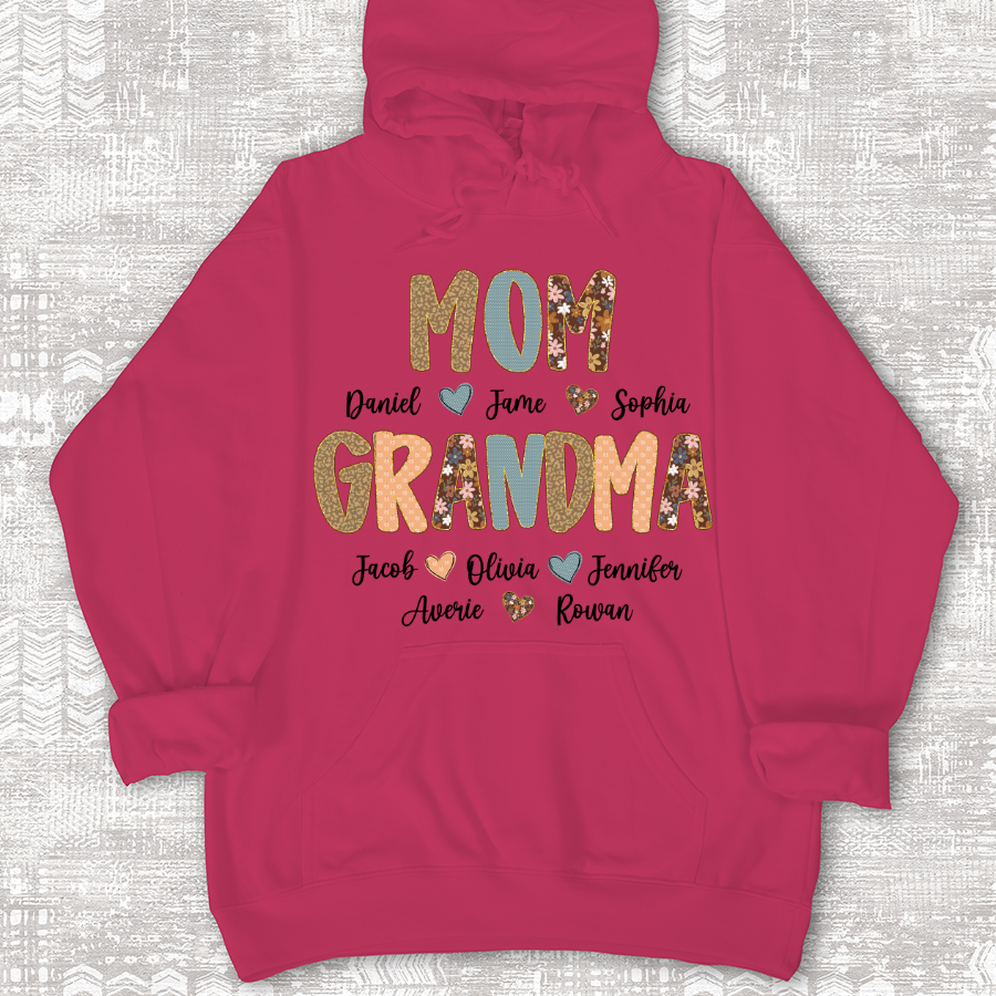 Personalized Grandma Fall, Mom Kids Grandma Grandkids Custom Shirt