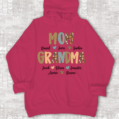 Personalized Grandma Fall, Mom Kids Grandma Grandkids Custom Shirt