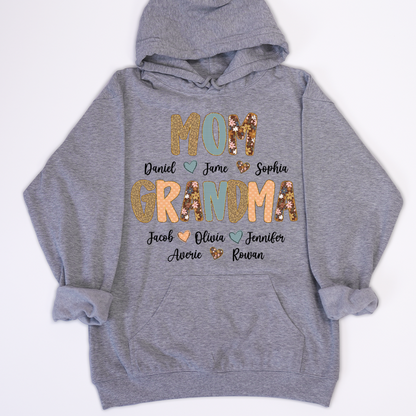 Personalized Grandma Fall, Mom Kids Grandma Grandkids Custom Shirt