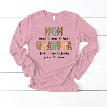 Personalized Grandma Fall, Mom Kids Grandma Grandkids Custom Shirt