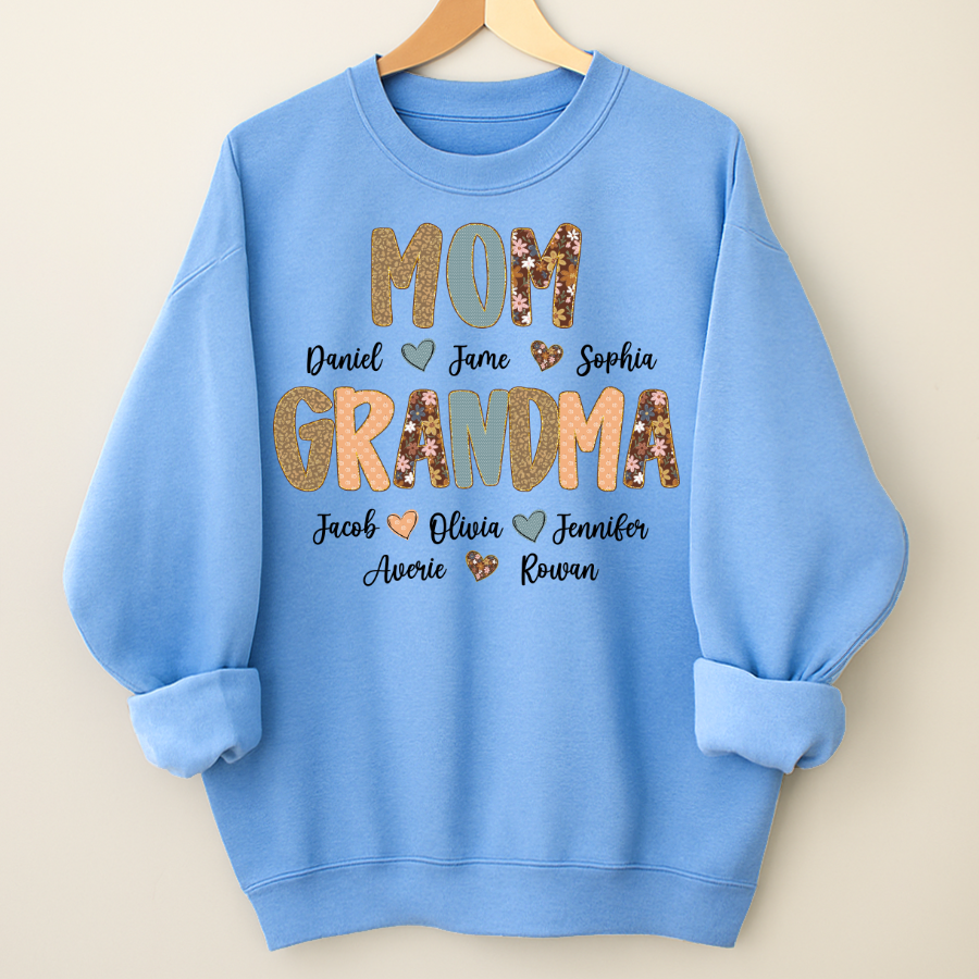 Personalized Grandma Fall, Mom Kids Grandma Grandkids Custom Shirt