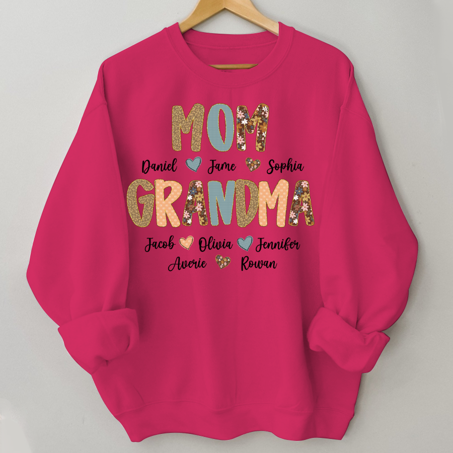 Personalized Grandma Fall, Mom Kids Grandma Grandkids Custom Shirt