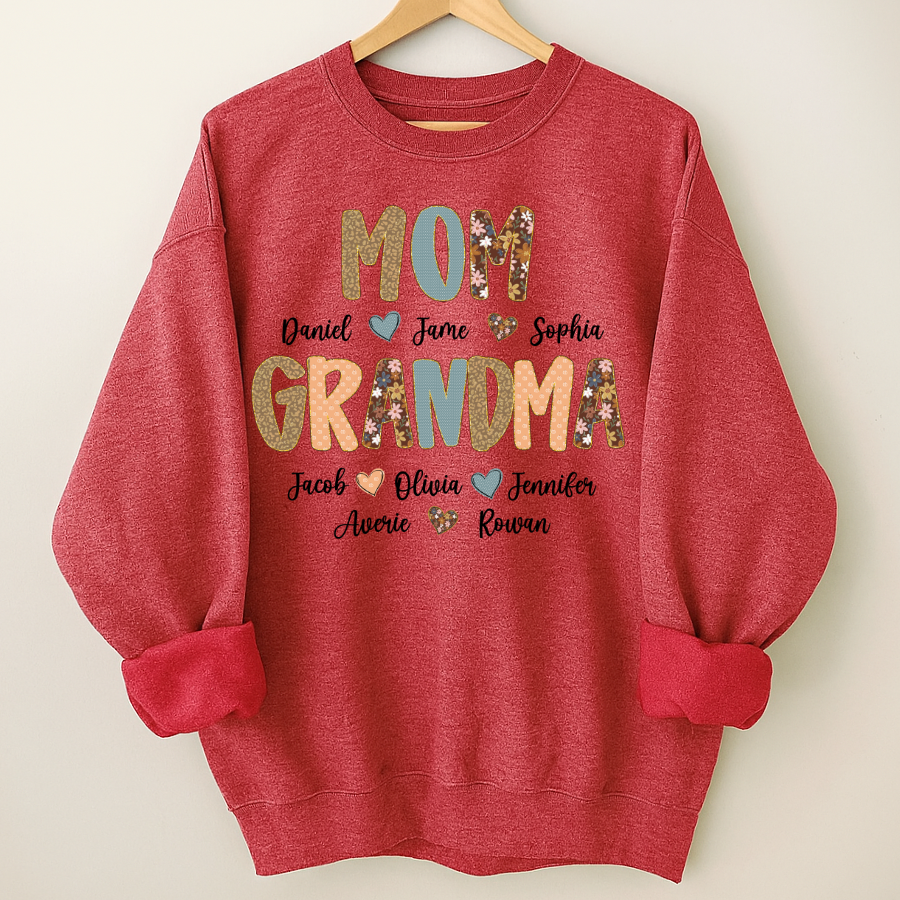 Personalized Grandma Fall, Mom Kids Grandma Grandkids Custom Shirt