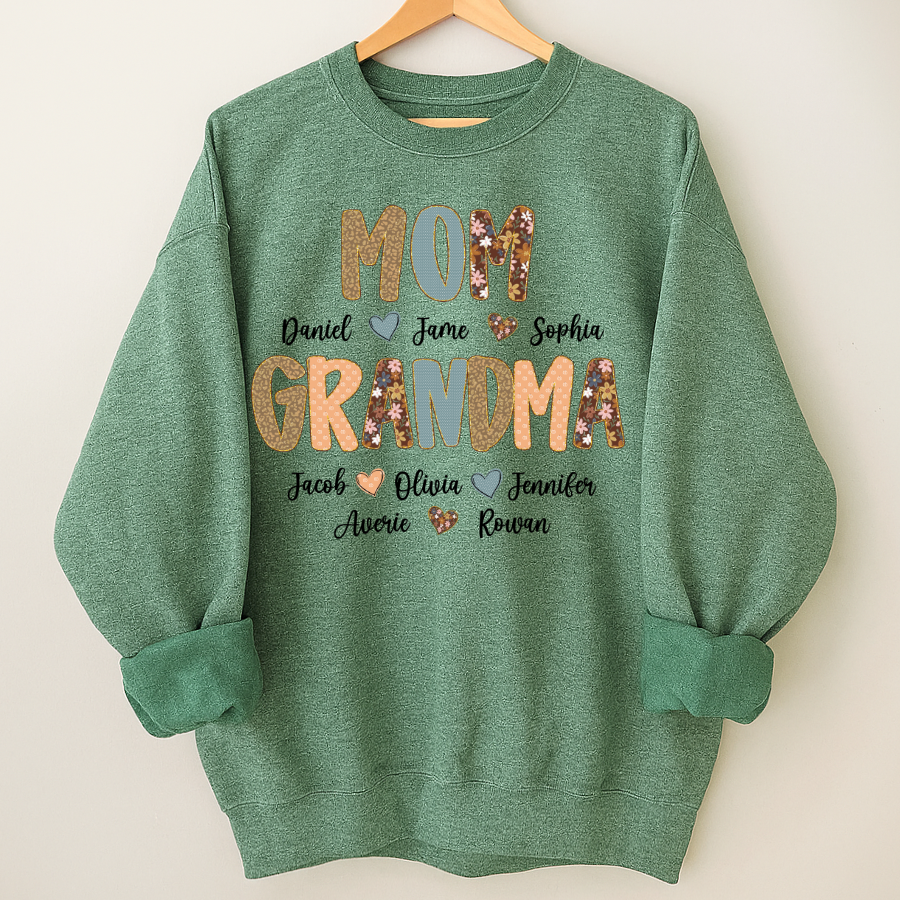Personalized Grandma Fall, Mom Kids Grandma Grandkids Custom Shirt